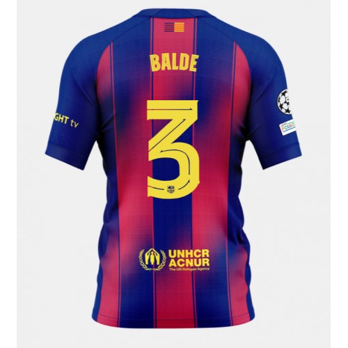 Lacne Muži Futbalové dres Barcelona Alejandro Balde #3 2025-26 Krátky Rukáv - Domáci